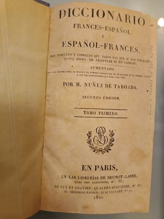 Diccionario español francés de 1820