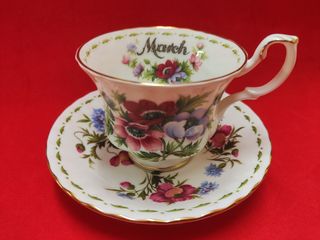 TAZA DE TE Y PLATO ROYAL ALBERT MES MARZO