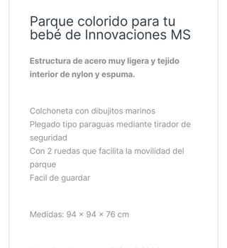 Parque infantil MS - fijo o de viaje