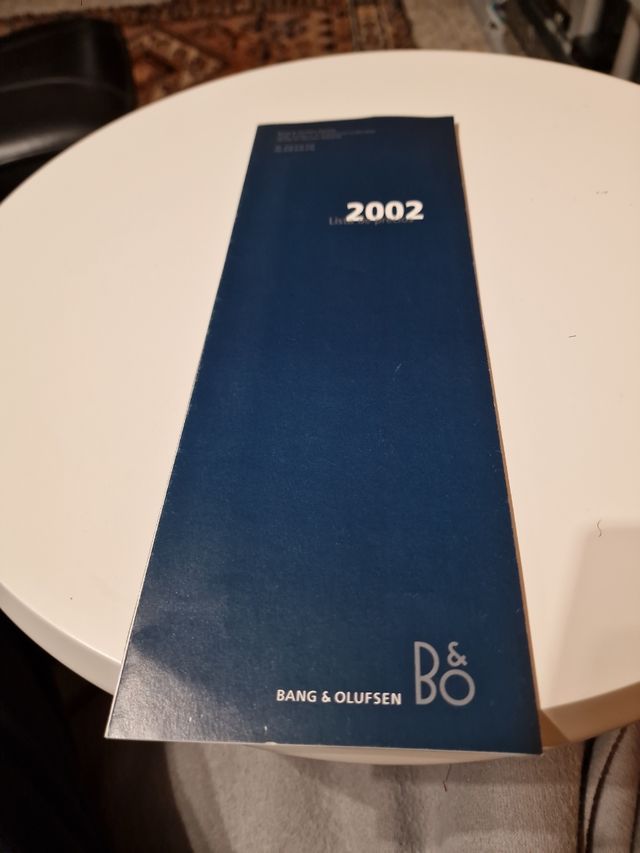 Folleto listado de precios Bang Olufsen del 2002