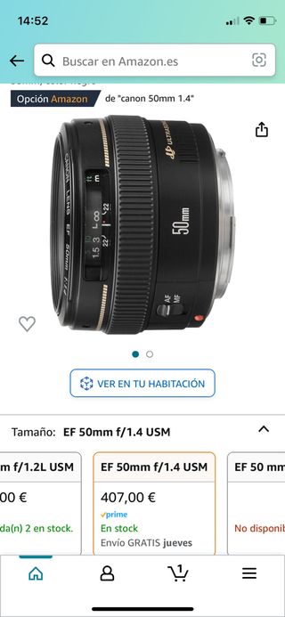 objetivo canon 50mm 1.4