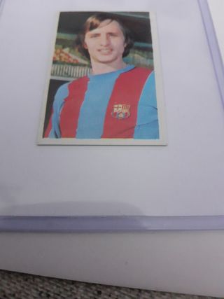 Cromo 76 77 johan Cruyff Barcelona cartón Romero