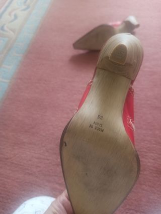 Botín zueco piel Rojo