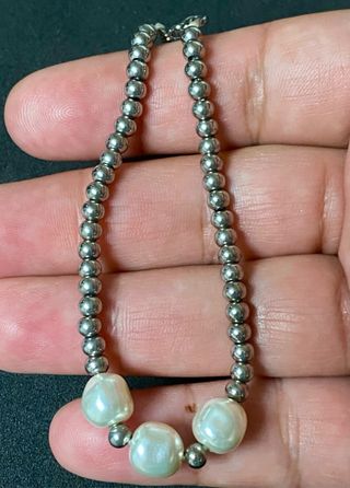 Pulsera con perlas cultivadas en acero inoxidable