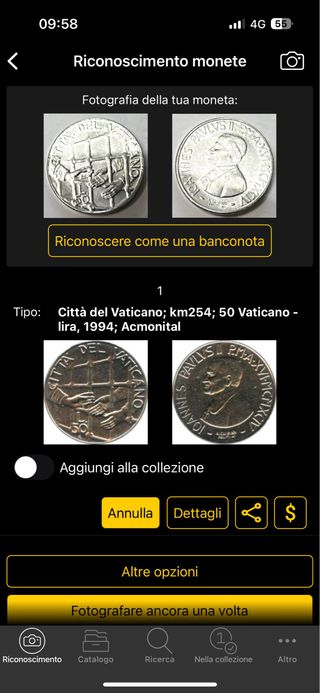Moneta 50 lire piccolo Vaticano