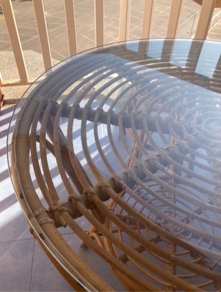 Juego de Terraza de mimbre Años 80