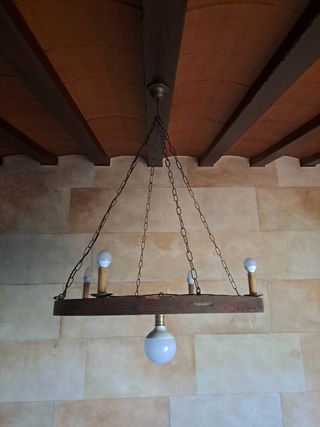 Lampara y farolillos rústico