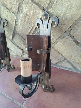 Lampara y farolillos rústico