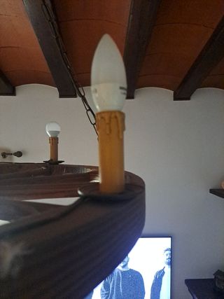 Lampara y farolillos rústico