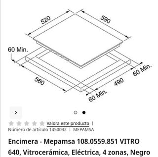Placa vitrocerámica Mepamsa 640
