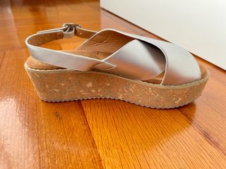 Sandalias verano plateadas