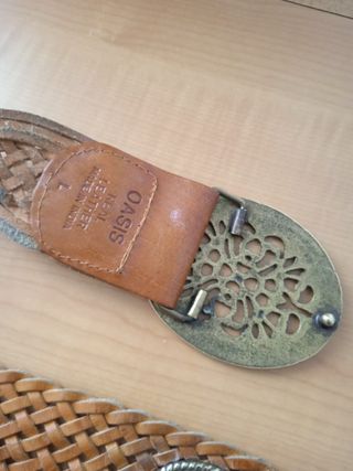 Cinturón de piel auténtica trenzado