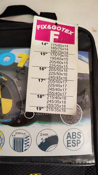 Funda textil cadena nieve coche