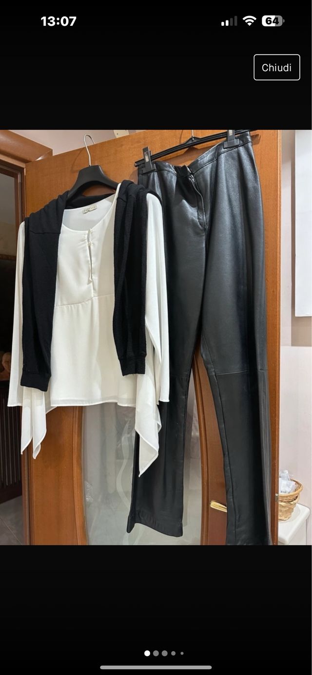 pantalone pelle e camicia