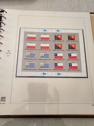 ONU sellos hojas bloque Banderas