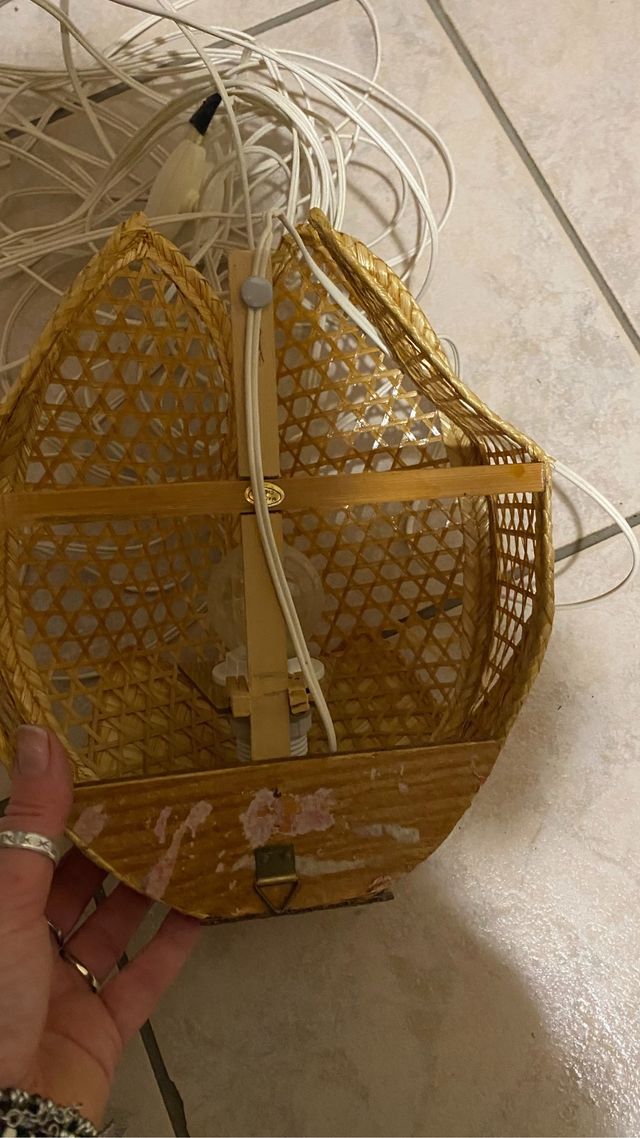 Porta lampada vintage in bambù