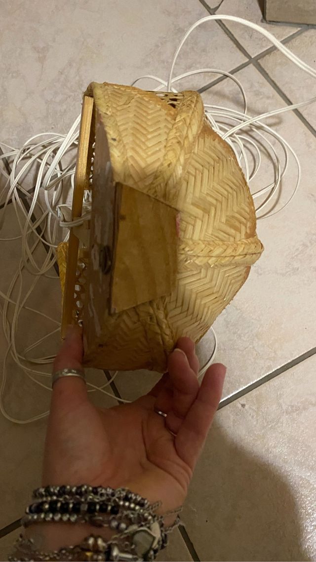 Porta lampada vintage in bambù