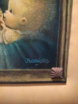 Lote cuadros antiguos virgen María