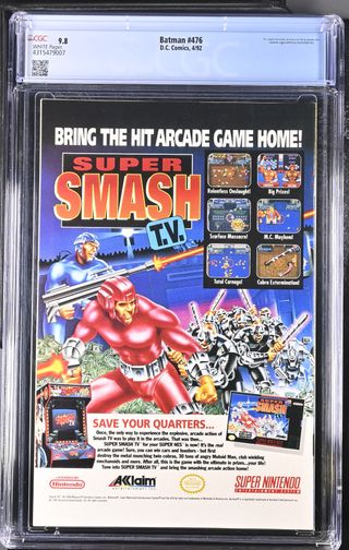 🦇 Cómic gradeado Batman #476 👉 CGC 9.8