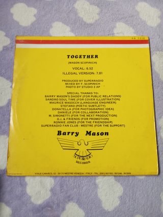 Vinilo dj Barry masón together blanco y negro blue