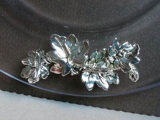 Piatto decorativo in cristallo e argento