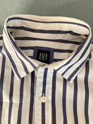 Camisa de manga larga blanca con rayas de Pedro de