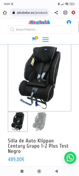 Silla coche klippan century