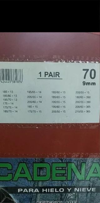 Cadenas para nieve