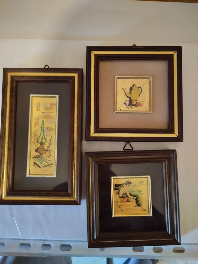 Quadretti su foglia oro