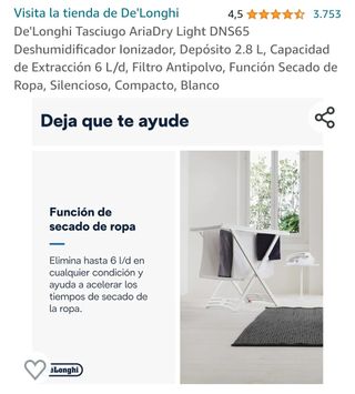 DESHUMIDIFICADOR - IONIZADOR DeLONGHI DN