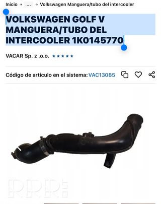 Manguera Tubo intercooler Golf 6