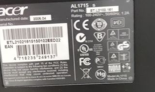 Monitor ordenador 17" Acer 1715s