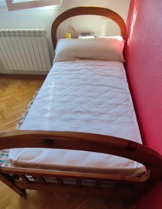 Cama completa de pino, estilo Provenzal de 90 ctm