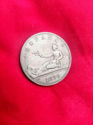 Moneda de plata auténtica del año 1870