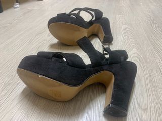 Sandalias negras tacon