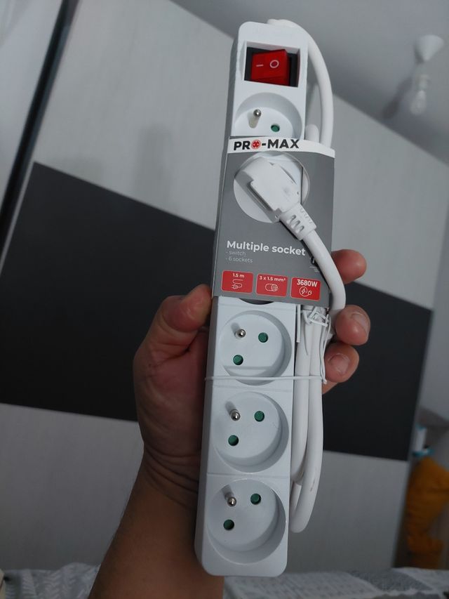 regleta Alargó 1.5 metros de 6 tomas