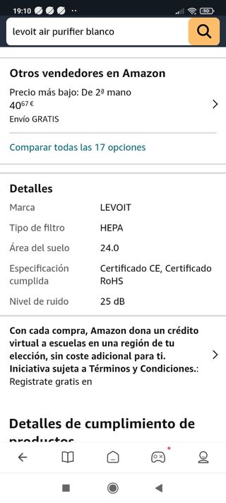 Purificador de aire levoit