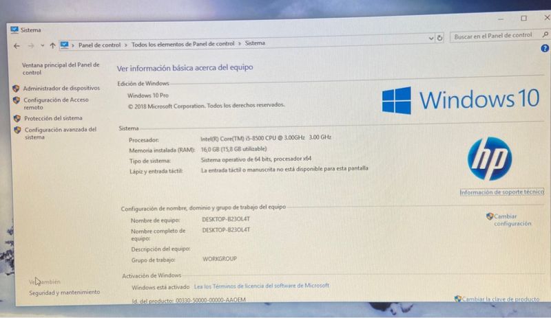 Torre HP i5 8º Generación, windows x64. afbeelding 2
