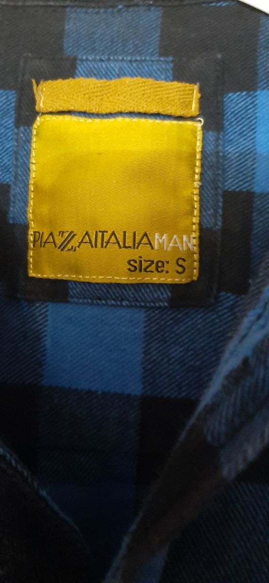 Camicia uomo in flanella azzurra taglia S