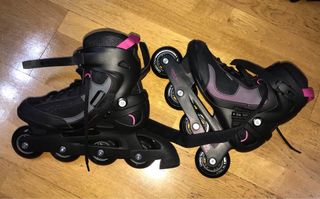 Conjunto patinaje: patines, coderas, rodilleras...