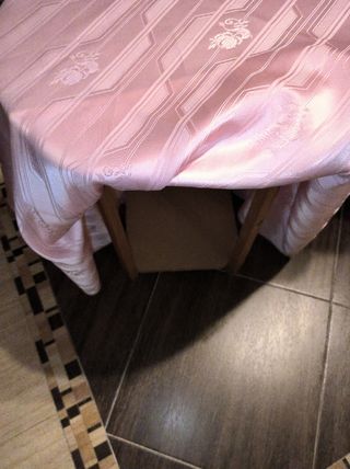 Mesa madera con cristal