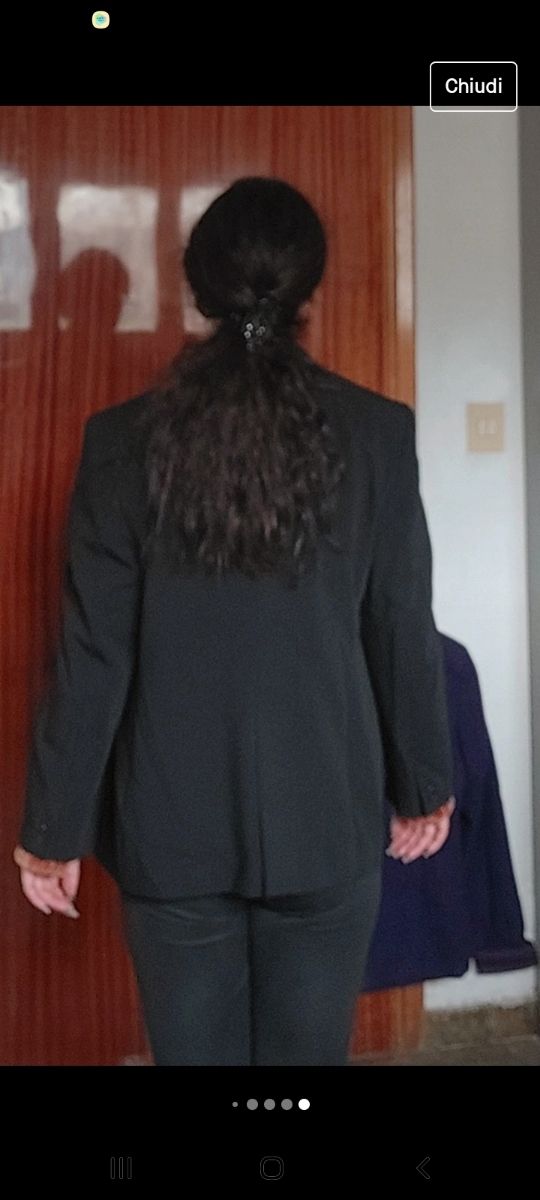 Giacca blazer nera tinta unita