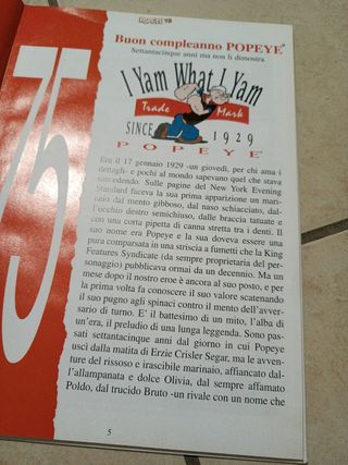 Libro Fumetti vintage Popeye Nutella