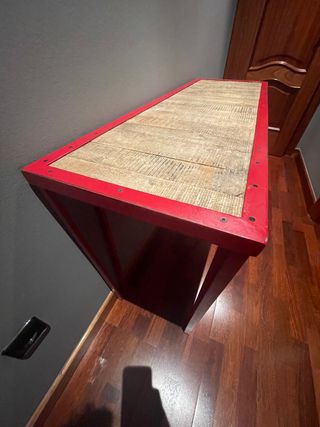 mesa recibidor roja 100*40