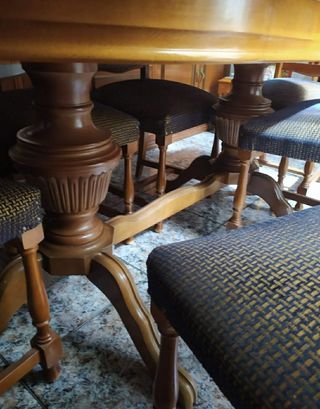 Mesa extensible vintage con 6 sillas comedor