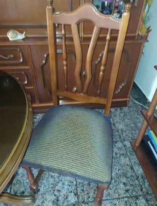 Mesa extensible vintage con 6 sillas comedor