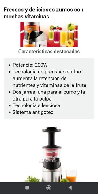 Licuadora de prensado en frio