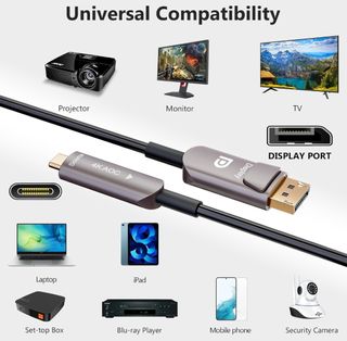 Cable USB C a DisplayPort 15 metros Fibra óptica 