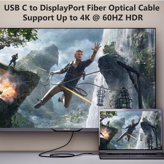 Cable USB C a DisplayPort 15 metros Fibra óptica 