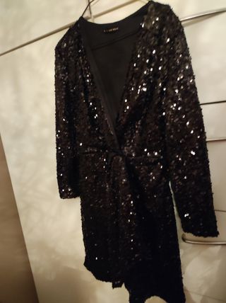 Vestido lentejuelas negro